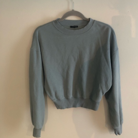 Dynamite Sage Green Cropped Sweatshirt size XS - Picture 3 of 10